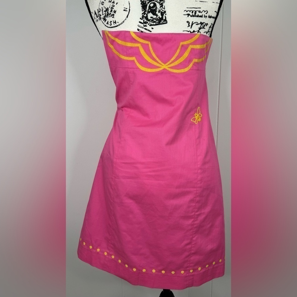 Lilly Pulitzer Bowen Bumblebee Strapless Dress Size 0 - Picture 3 of 10